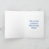 80. Geburtstag: Farbige Musiksymbole + Regenbogen  Karte (Innenseite)