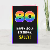 80. Geburtstag: Farbiger Regenbogen # 80, Individu Karte (Vorderseite)