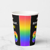 80. Geburtstag: Farbiger Regenbogen # 80, Individu Pappbecher (Rechts)