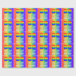 80. Geburtstag: Farbiges, lustiges Regenbogenmuste Geschenkpapier