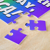 80. Geburtstag: Farbiges, lustiges Regenbogenmuste Puzzle (Seite)