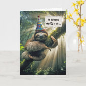 80. Geburtstag Faultier Humor Karte (Gelbe Blume)