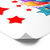 80. Geburtstag Feierliche Bunte Balloons C01HZ Poster (Ecke)