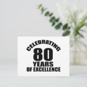 80. Geburtstag feiern Postkarte (Stehend Vorderseite)