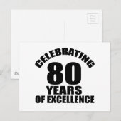 80. Geburtstag feiern Postkarte (Vorne/Hinten)