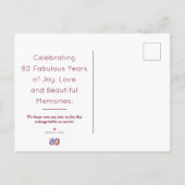 80. Geburtstag floral modern 80 Ankündigungspostkarte (Rückseite)