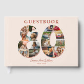 80. Geburtstag Foto Collage Meilenstein Gästebuch (Vorderseite)