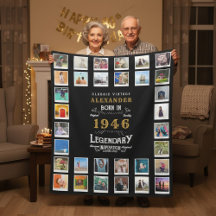 80. Geburtstag Foto-Collage Vater Großvater