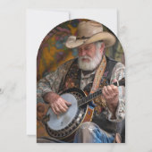 80. Geburtstag Foto Cowboy Hat Boots Maskuline Einladung (Rückseite)