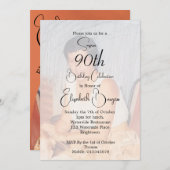 80. Geburtstag Foto Terracotta Elegant Geburtstag Einladung (Vorne/Hinten)