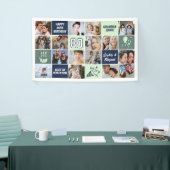 80. Geburtstag Fotocollage Benutzerdefiniert Mint Banner (Messeveranstaltung)