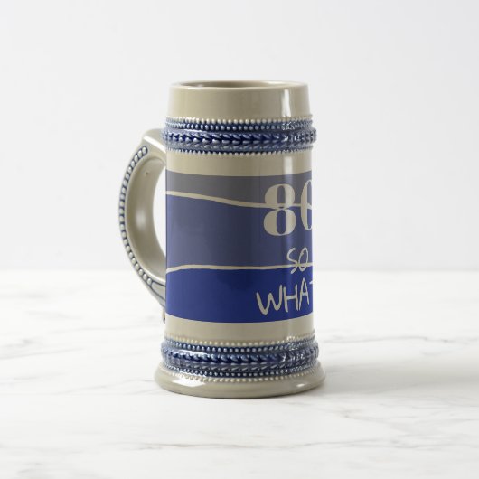 80. Geburtstag Funny Bierglas (Vorderseite Links)