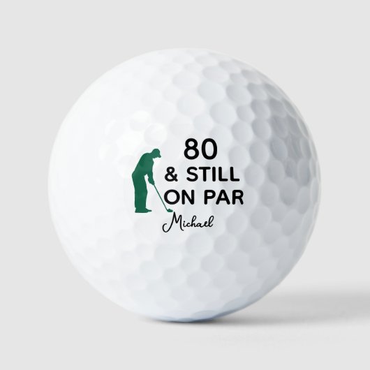 80. Geburtstag Funny Custom Golf Ball mit Namen (Vorderseite)