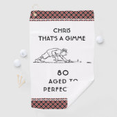 80. Geburtstag Funny Golfer Personalisierter Name  Golfhandtuch (Insitu)