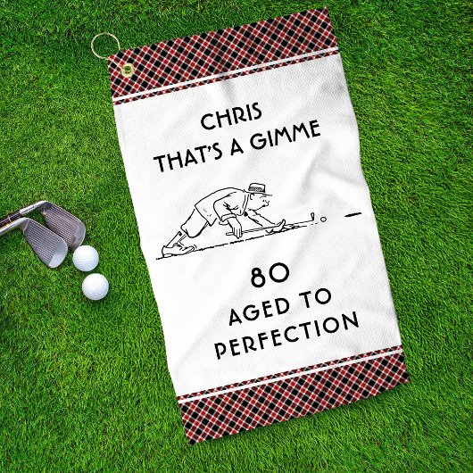 80. Geburtstag Funny Golfer Personalisierter Name  Golfhandtuch
