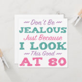 80. Geburtstag für Frauen Karte (Vorderseite/Rückseite Beispiel)