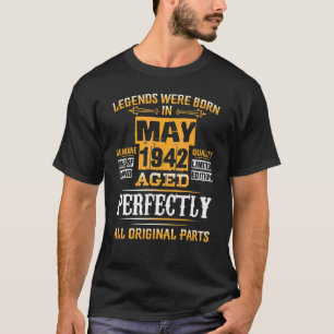 80. Geburtstag für Legenden Geboren Mai 1942 80 Ja T-Shirt