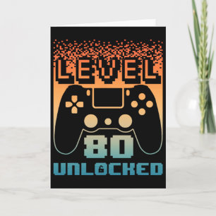 80. Geburtstag für Männer Level 80 Unlocks 80 Y Karte