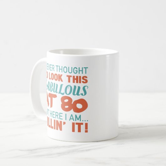 80. Geburtstag für wunderbare Frauen Kaffeetasse (Vorderseite Links)