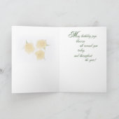 80. Geburtstag Gelbe Rose Karte (Innenseite)