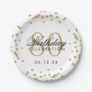 80. Geburtstag Glitzer Confetti Pappteller