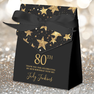 80. Geburtstag Gold Stars Dankeschön Geschenkschachtel