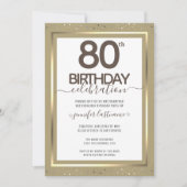 80. Geburtstag Goldene feierliche Einladung (Vorderseite)