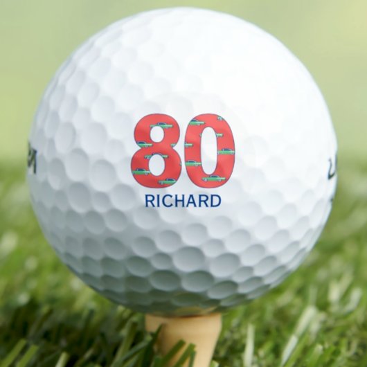 80. Geburtstag Golf Bälle 80 Jahre Autos Initialen