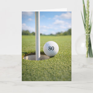 80. Geburtstag Golf Putt am Rand Karte