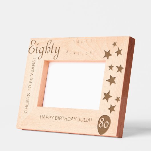80. Geburtstag Gravur Keepake Rahmen (Links)