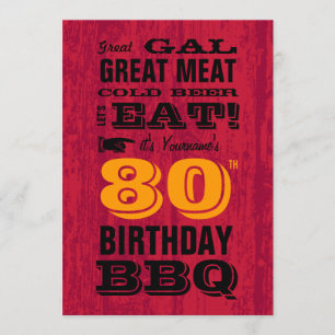 80. Geburtstag GRILLEN Grill Out Einladung