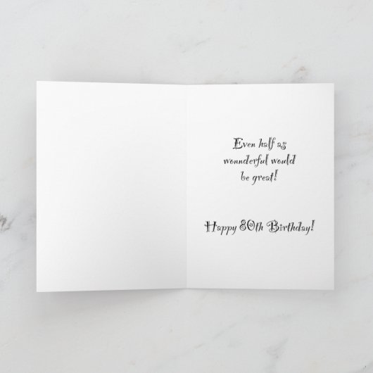 80. Geburtstag Großmutter Karte (Innenseite)