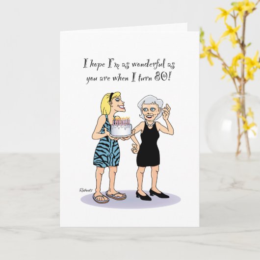 80. Geburtstag Großmutter Karte (Gelbe Blume)