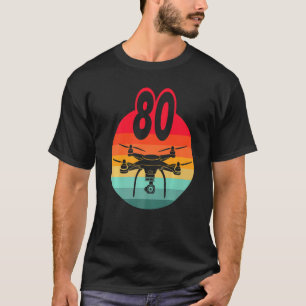 80. Geburtstag I Retro-Fernbedienungs-Drohnen mit  T-Shirt