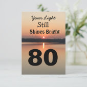 80. Geburtstag Ihr Licht leuchtet hell Sonnenunter (Stehend Vorderseite)