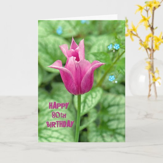 80. Geburtstag Karte (Gelbe Blume)