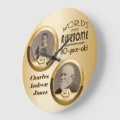 80. Geburtstag kundengebundener dann jetzt Große Wanduhr (Winkel)