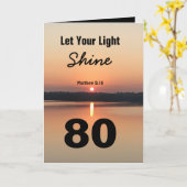 80. Geburtstag Lasse deinen Light Shine Scriptural Karte (Gelbe Blume)