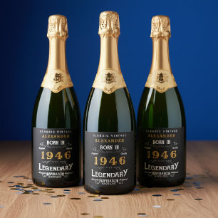 80. Geburtstag Legende Namen hinzufügen 1946 Vinta Schaumweinetikett