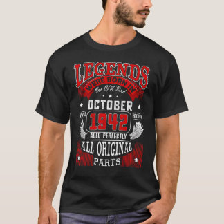 80. Geburtstag Legends Geboren im Oktober 1942 80 T-Shirt