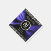 80. Geburtstag | Leopard - Blau Lila - Custom Serviette (Ecke)