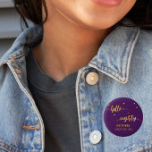 80. Geburtstag lila Goldname Datum hallo achtzig Button