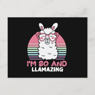 80. Geburtstag Llamazing Llama 80 Jahre alt Geburt Postkarte