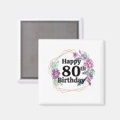 80. Geburtstag Magnet (Vorderseite/Rückseite)