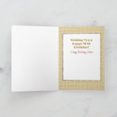 80. Geburtstag Männlicher Cartoon Roter Wein Toast Karte (Innenseite)