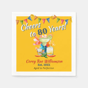 80. Geburtstag Moderne Fiesta Prost auf 80 Jahre Serviette