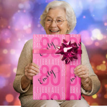 80. Geburtstag Moderne Pinke Typografie