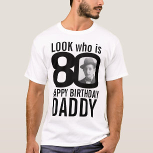 80. Geburtstag Mono Look 80 benutzerdefinierte Fot T-Shirt