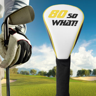 80. Geburtstag Motivierend Modernes Gelbschwarz Golf Headcover