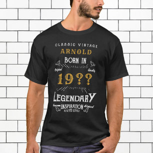 80. Geburtstag Name Jahr Legendäres Schwarz Gold T-Shirt